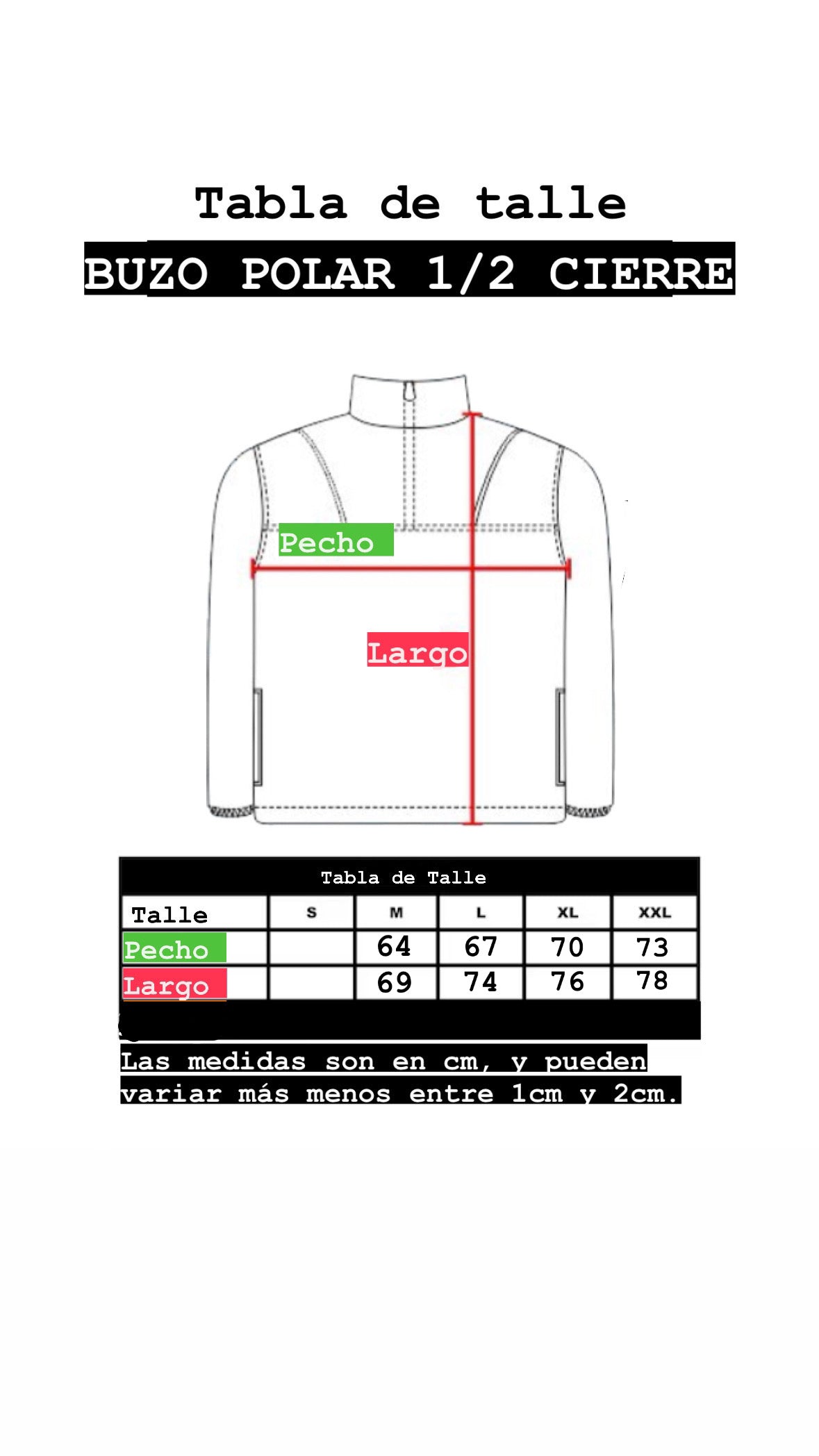 Buzo Retro Polar 1/2 Cierre OVER - Negro