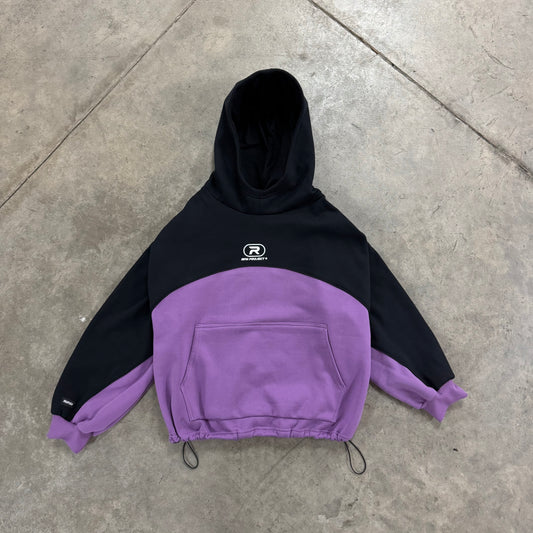 Buzo CROP c/Capucha RFN - Negro/Violeta